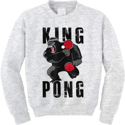 Vintage King Pong Ping Pong Table Tennis Player Game Kids Sweatshirt