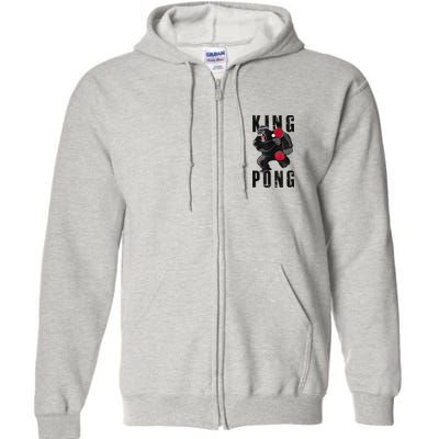 Vintage King Pong Ping Pong Table Tennis Player Game Full Zip Hoodie