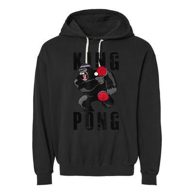 Vintage King Pong Ping Pong Table Tennis Player Game Garment-Dyed Fleece Hoodie