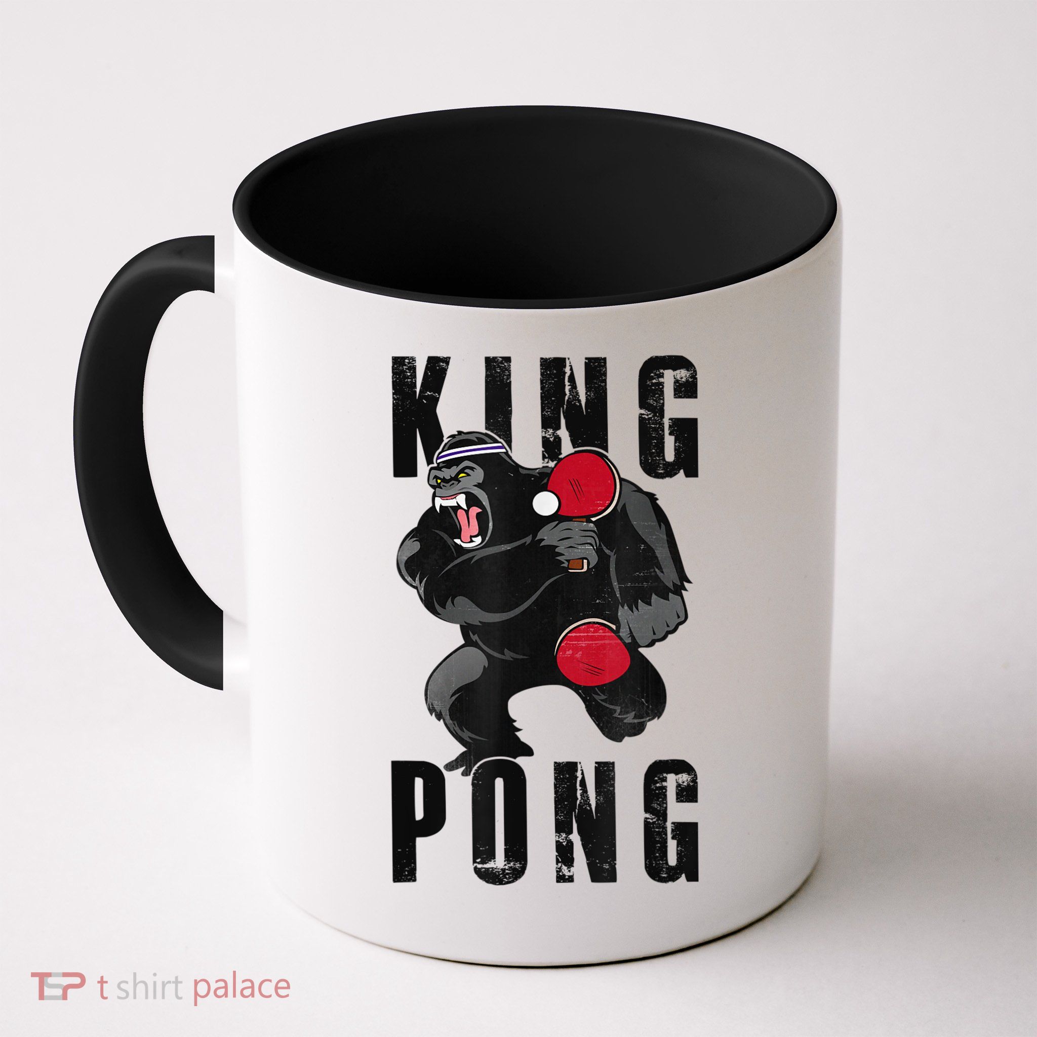 Vintage King Pong Ping Pong Table Tennis Player Game Mug