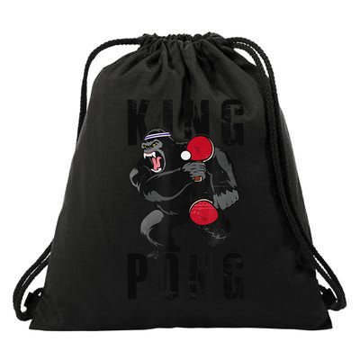 Vintage King Pong Ping Pong Table Tennis Player Game Drawstring Bag