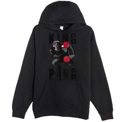 Vintage King Pong Ping Pong Table Tennis Player Game Premium Pullover Hoodie
