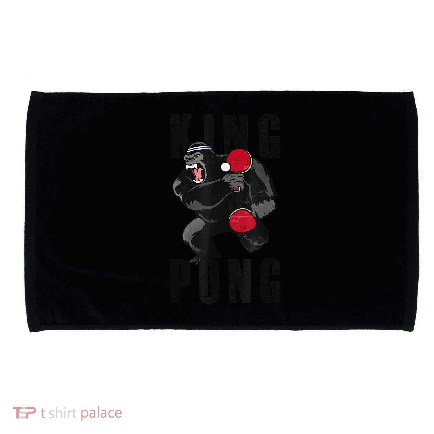 Vintage King Pong Ping Pong Table Tennis Player Game Microfiber Hand Towel