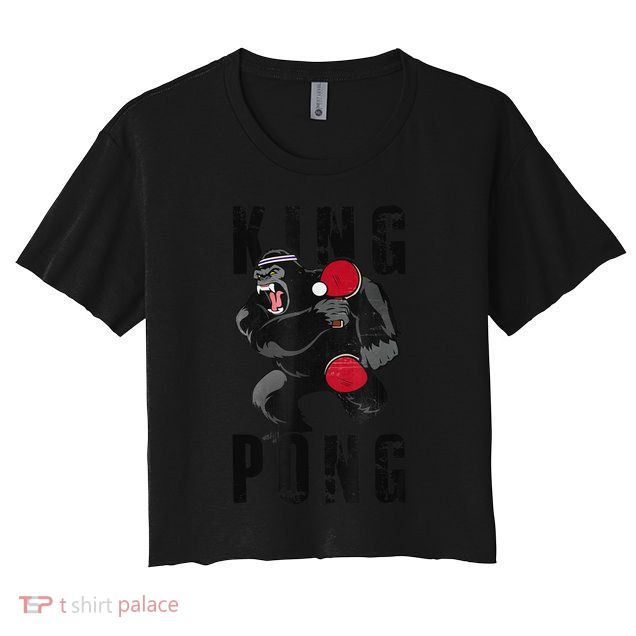 Vintage King Pong Ping Pong Table Tennis Player Game Crop Top