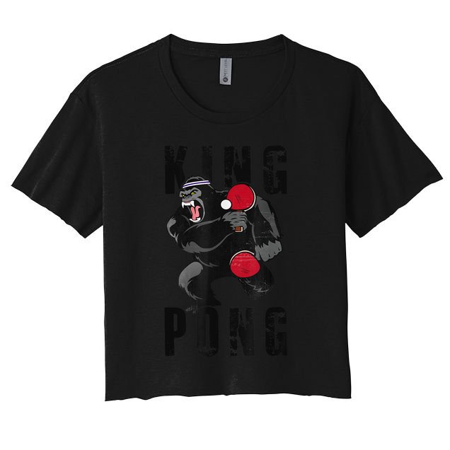 Vintage King Pong Ping Pong Table Tennis Player Game Crop Top