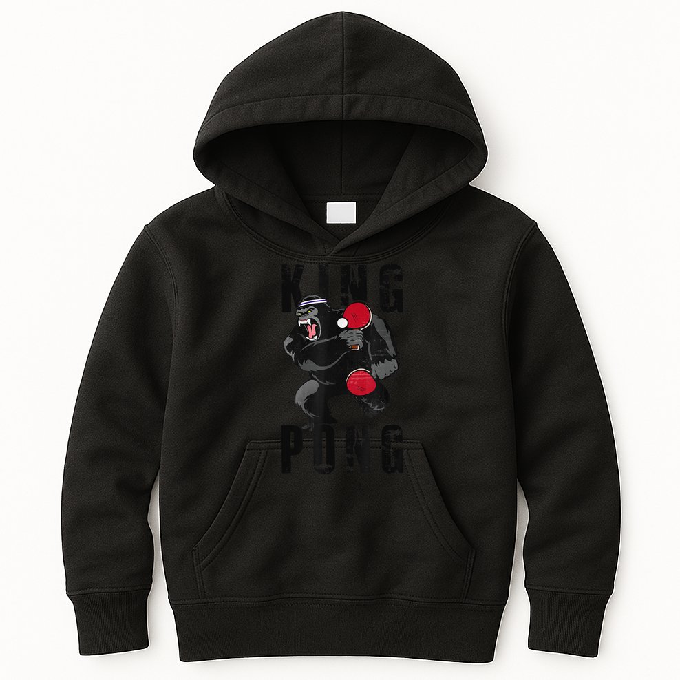 Vintage King Pong Ping Pong Table Tennis Player Game Kids Hoodie