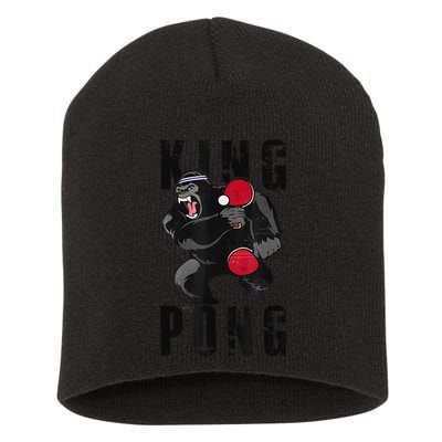 Vintage King Pong Ping Pong Table Tennis Player Game Short Acrylic Beanie