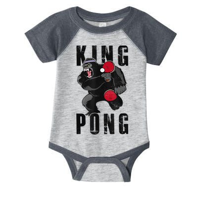 Vintage King Pong Ping Pong Table Tennis Player Game Infant Baby Jersey Bodysuit
