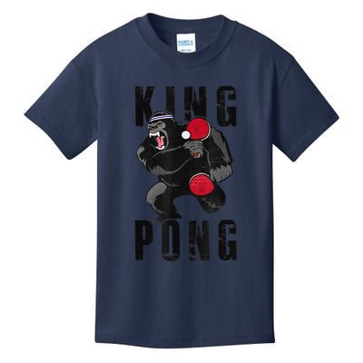 Vintage King Pong Ping Pong Table Tennis Player Game Kids T-Shirt