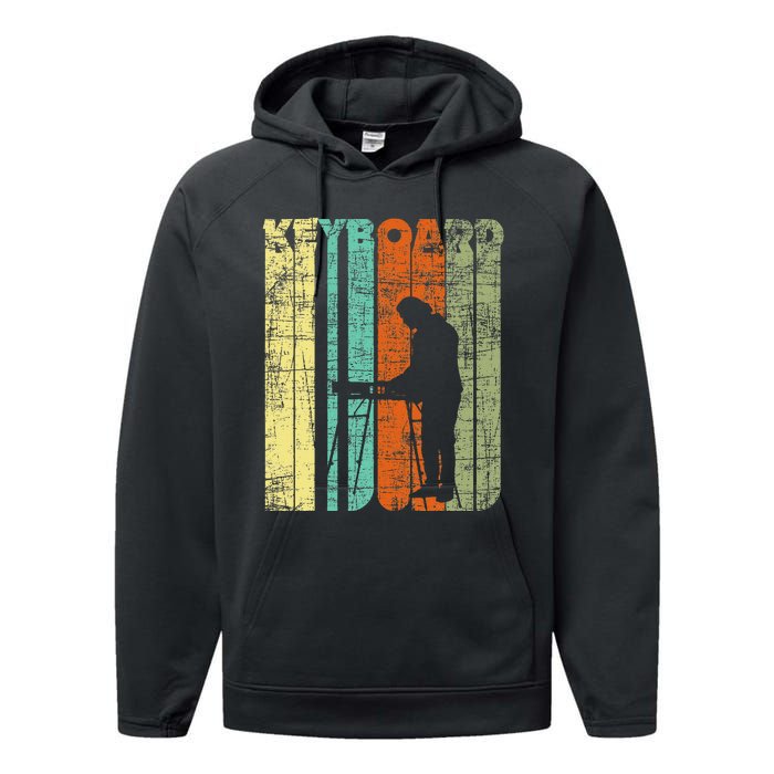 Vintage Keyboard Player Keyboardist Keyboarder Pianist Performance Fleece Hoodie