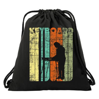 Vintage Keyboard Player Keyboardist Keyboarder Pianist Drawstring Bag