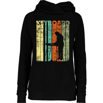 Vintage Keyboard Player Keyboardist Keyboarder Pianist Womens Funnel Neck Pullover Hood