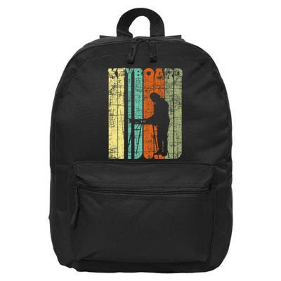 Vintage Keyboard Player Keyboardist Keyboarder Pianist 16 in Basic Backpack