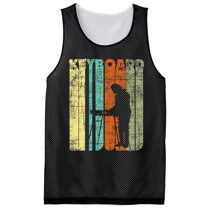 Vintage Keyboard Player Keyboardist Keyboarder Pianist Mesh Reversible Basketball Jersey Tank