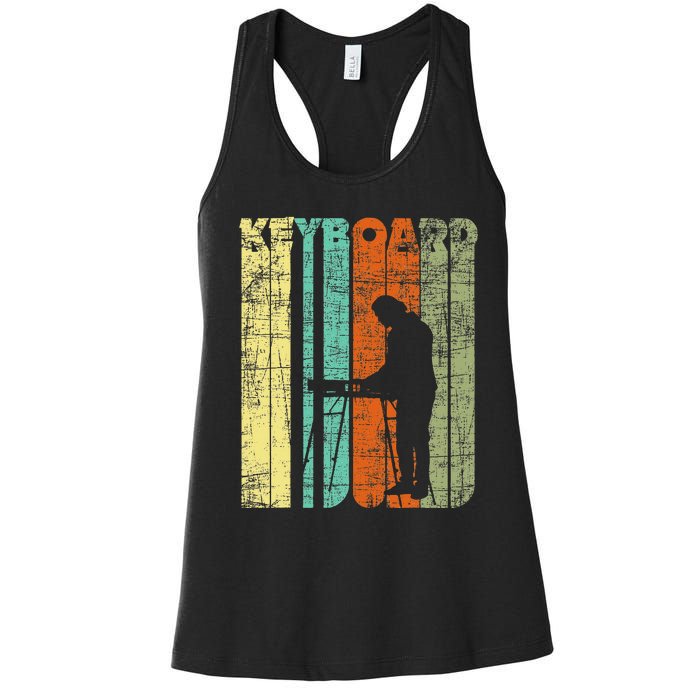 Vintage Keyboard Player Keyboardist Keyboarder Pianist Women's Racerback Tank