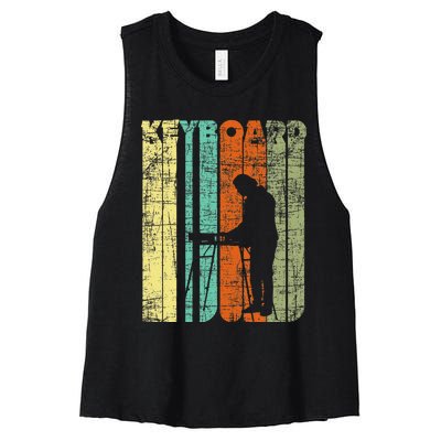 Vintage Keyboard Player Keyboardist Keyboarder Pianist Women's Racerback Cropped Tank