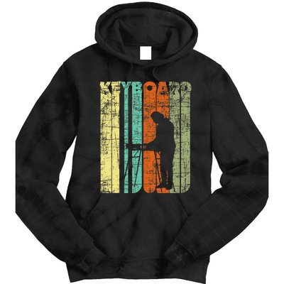 Vintage Keyboard Player Keyboardist Keyboarder Pianist Tie Dye Hoodie