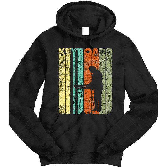 Vintage Keyboard Player Keyboardist Keyboarder Pianist Tie Dye Hoodie