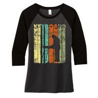 Vintage Keyboard Player Keyboardist Keyboarder Pianist Women's Tri-Blend 3/4-Sleeve Raglan Shirt