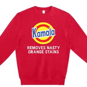 Vote Kamala Removes Nasty Orange Stains Detergent Funny Premium Crewneck Sweatshirt