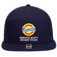 Vote Kamala Removes Nasty Orange Stains Detergent Funny 7 Panel Mesh Trucker Snapback Hat