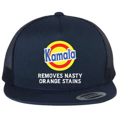 Vote Kamala Removes Nasty Orange Stains Detergent Funny Flat Bill Trucker Hat