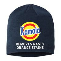 Vote Kamala Removes Nasty Orange Stains Detergent Funny Sustainable Beanie