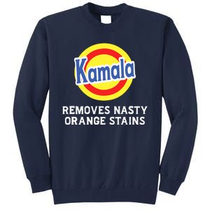 Vote Kamala Removes Nasty Orange Stains Detergent Funny Tall Sweatshirt