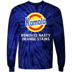 Vote Kamala Removes Nasty Orange Stains Detergent Funny Tie-Dye Long Sleeve Shirt