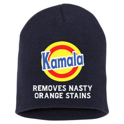 Vote Kamala Removes Nasty Orange Stains Detergent Funny Short Acrylic Beanie