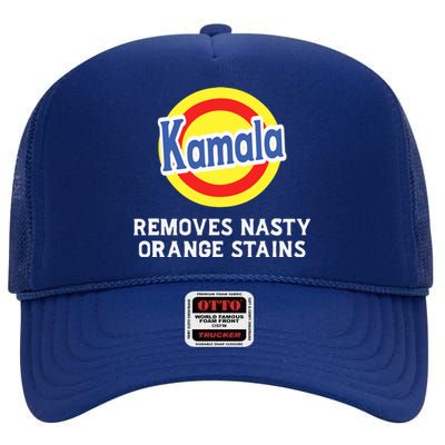 Vote Kamala Removes Nasty Orange Stains Detergent Funny High Crown Mesh Back Trucker Hat