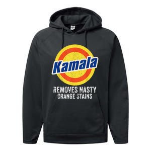 Vote Kamala Removes Nasty Orange Stains Performance Fleece Hoodie