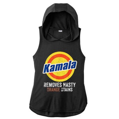 Vote Kamala Removes Nasty Orange Stains Funny Ladies PosiCharge Tri-Blend Wicking Draft Hoodie Tank