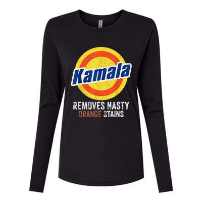 Vote Kamala Removes Nasty Orange Stains Funny Womens Cotton Relaxed Long Sleeve T-Shirt