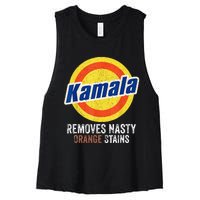 Vote Kamala Removes Nasty Orange Stains Funny Women's Racerback Cropped Tank