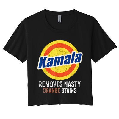 Vote Kamala Removes Nasty Orange Stains Funny Women's Crop Top Tee