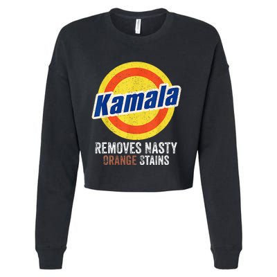 Vote Kamala Removes Nasty Orange Stains Funny Cropped Pullover Crew