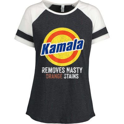 Vote Kamala Removes Nasty Orange Stains Funny Enza Ladies Jersey Colorblock Tee