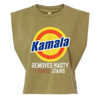 Vote Kamala Removes Nasty Orange Stains Funny Garment-Dyed Women's Muscle Tee