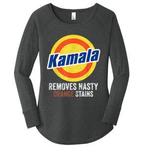 Vote Kamala Removes Nasty Orange Stains Funny Women's Perfect Tri Tunic Long Sleeve Shirt