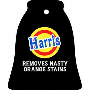 Vote Kamala Removes Nasty Orange Stains Detergent Funny Ceramic Bell Ornament