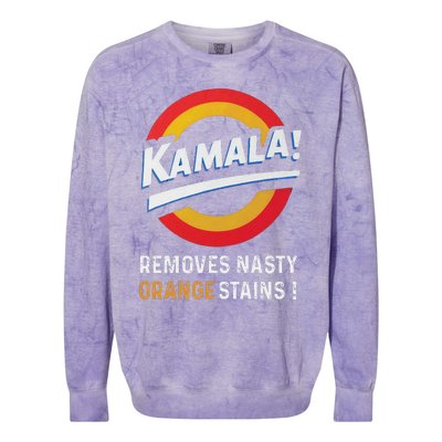 Vote Kamala Removes Nasty Orange Stains Funny Colorblast Crewneck Sweatshirt