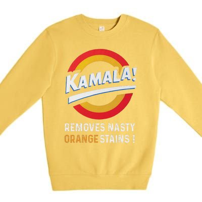 Vote Kamala Removes Nasty Orange Stains Funny Premium Crewneck Sweatshirt