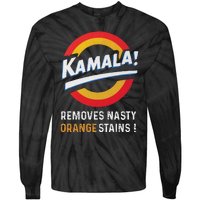 Vote Kamala Removes Nasty Orange Stains Funny Tie-Dye Long Sleeve Shirt