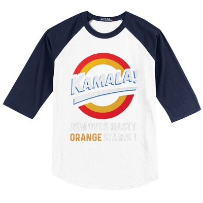 Vote Kamala Removes Nasty Orange Stains Funny Baseball Sleeve Shirt