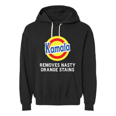 Vote Kamala Removes Nasty Orange Stains Detergent Funny Garment-Dyed Fleece Hoodie