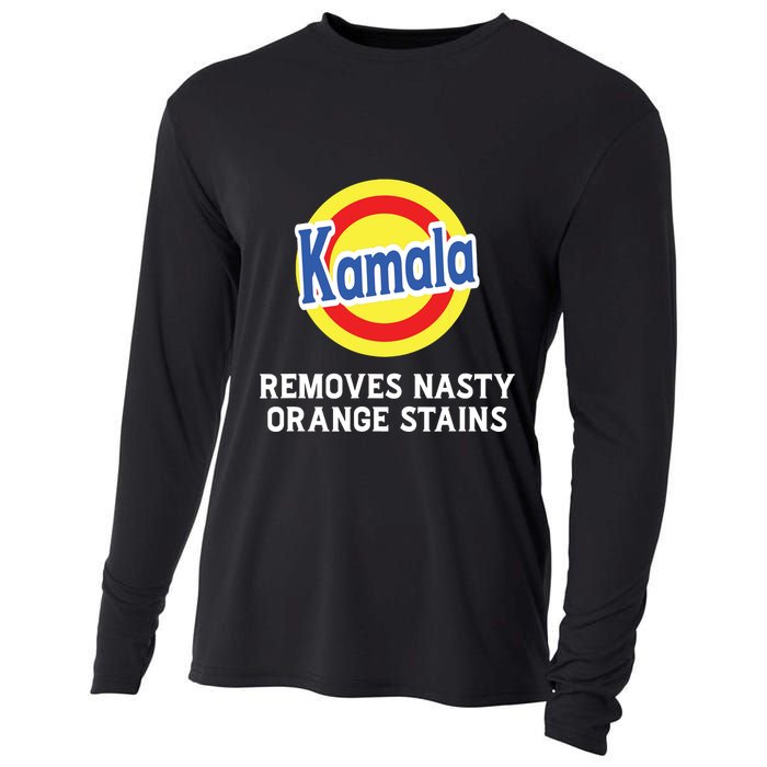 Vote Kamala Removes Nasty Orange Stains Detergent Funny Cooling Performance Long Sleeve Crew