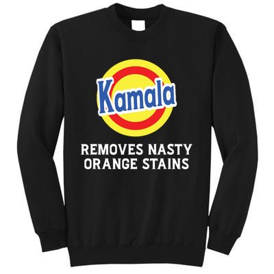 Vote Kamala Removes Nasty Orange Stains Detergent Funny Tall Sweatshirt