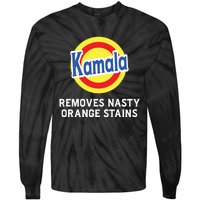 Vote Kamala Removes Nasty Orange Stains Detergent Funny Tie-Dye Long Sleeve Shirt