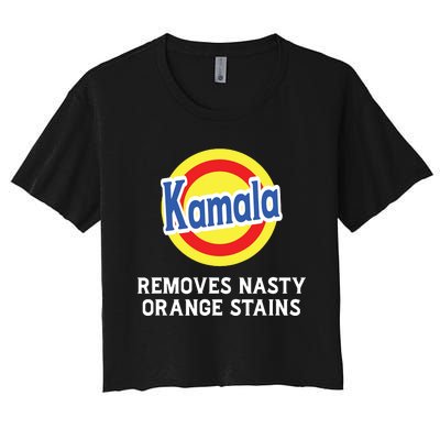 Vote Kamala Removes Nasty Orange Stains Detergent Funny Women's Crop Top Tee